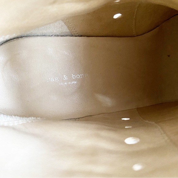 Rag & Bone Willow Sand Suede Block Heel Grommet Ankle Boots 9 - Picture 10 of 12